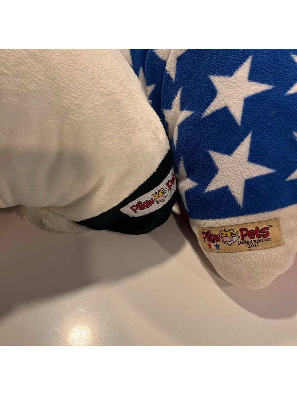 Pillow Pets Plush Stuffed Animals Plushies Set - Panda and Patriotic Dog